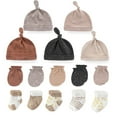 thumbnail image 1 of Baby Boys Caps Mittens and Thick Warm Socks Cotton Newborn Essentials Accessories (Hats+Gloves+Terry Socks),0-6 Months, 1 of 7