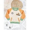thumbnail image 1 of Baby Boys' Cartoon And Letter Pattern Contrast Color Cardigan, 1 of 3