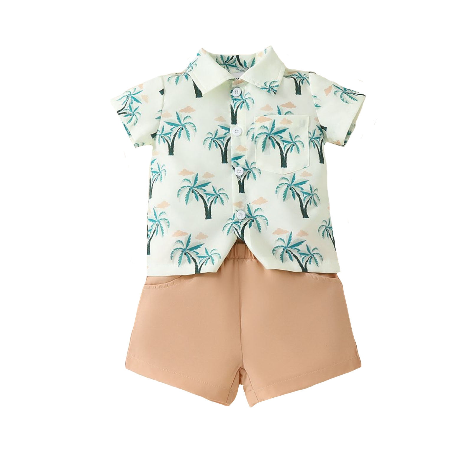 Trendy Baby Boys 2-Piece Cotton Outfit – “Para Rise” Printed Shirt & Shorts Set main image 1