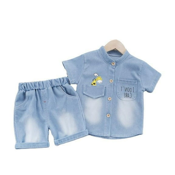 Baby Boys' Casual Summer Two Piece Casual Set 1-6 Year Old Baby Clothing Baby Boys' Clothing Denim Two Piece Set
