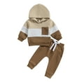 thumbnail image 1 of Baby Boys Clothes 3M 6M 12M 18M 24M 3Y Casual Long Sleeve Contrast Color Hoodies Sweatshirt Tops Pants 2Pcs Outfits Set For Kids Toddler, 1 of 10