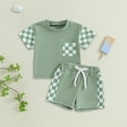 thumbnail image 1 of Baby Boys Clothes Set Toddler Boys Short Sleeve T-Shirt Shorts Summer Outfit 2PCS with Pockets Baby Boy Coming Home Outfit Summer, 1 of 5