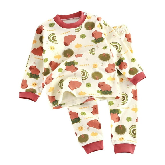 Baby Boys' Clothing Sets 2 Piece Fall Outfits Cute Printed Pullover Tops and Pants Loungewear Winter Fashion Clothing 3M-7Y