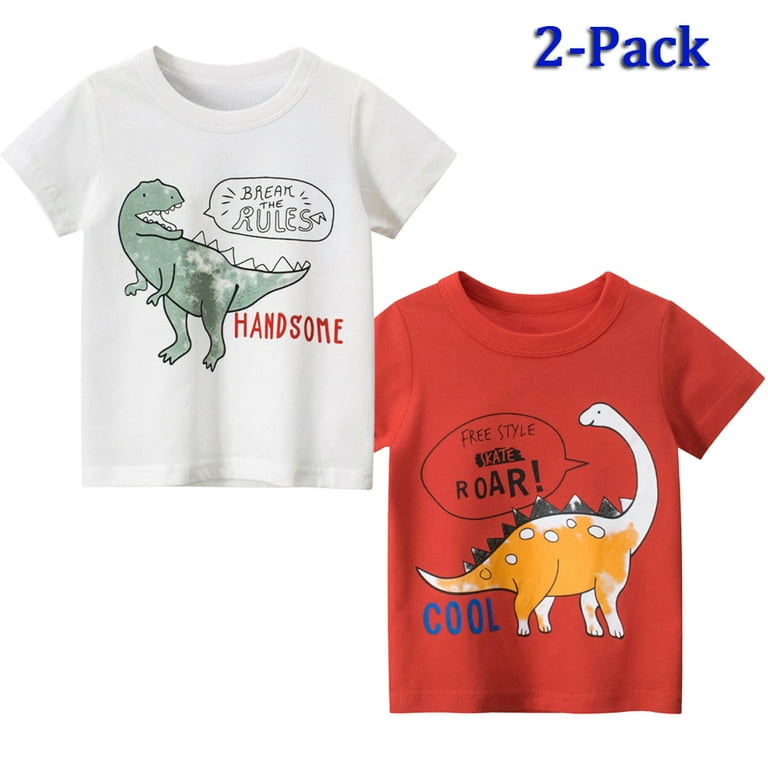 Roar in Style: Kids Navy Dinos And Blue Dino Print T-Shirts