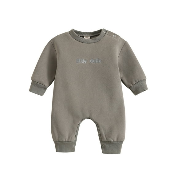 Baby Boys Coveralls Long Sleeve Letter Print Fall Winter Romper Casual Coverall Onesies