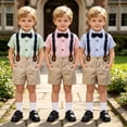thumbnail image 1 of Baby Boys Gentleman Outfits Suits Shirt Shorts Bow Tie Suspenders, 1 of 9