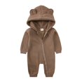 thumbnail image 1 of Baby Boys Girl Jumpsuit Hooded Rompers Pure Cotton Onesies Outwear Outfits Newborn Crawl Suit 1 Piece Set for 3M-12M, 1 of 1