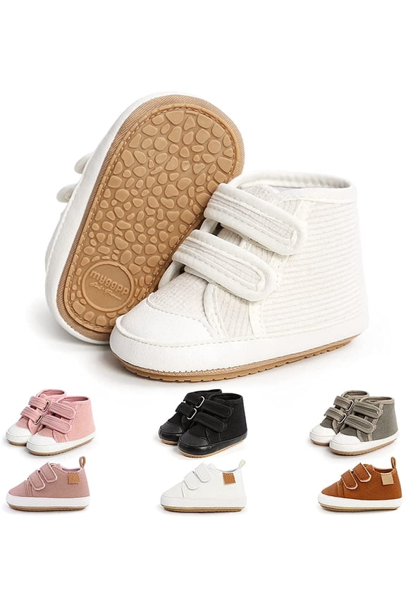 Baby Boys Girl Lace Up Leather Sneakers Soft Rubber Sole Infant Moccasins Newborn Oxford Loafers Rubber Sole Anti-Slip Toddler Wedding Uniform Dress Shoes 0-18 Months
