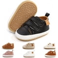 thumbnail image 1 of Baby Boys Girl Lace Up Leather Sneakers Soft Rubber Sole Infant Moccasins Newborn Oxford Loafers Rubber Sole Anti-Slip Toddler Wedding Uniform Dress Shoes 0-18 Months, 1 of 7