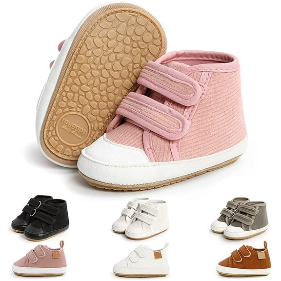 Baby Boys Girl Lace Up Leather Sneakers Soft Rubber Sole Infant Moccasins Newborn Oxford Loafers Rubber Sole Anti-Slip Toddler Wedding Uniform Dress Shoes 0-18 Months