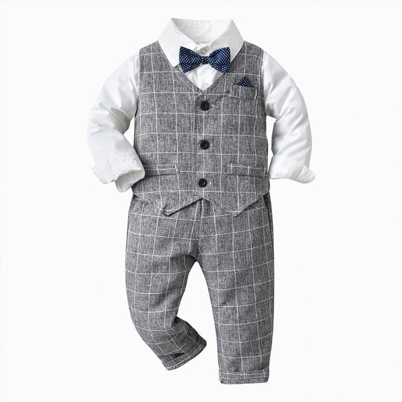 Baby Boys Girl Solid Color Outfit Sweatsuit Crewneck Sweatshirt Sweatpants Pants Set Fall Winter Clothes 6-12 Months 12-24 Months 2T 3T 4T 5T 6T 7T 8T 9T Children Light Gray 70