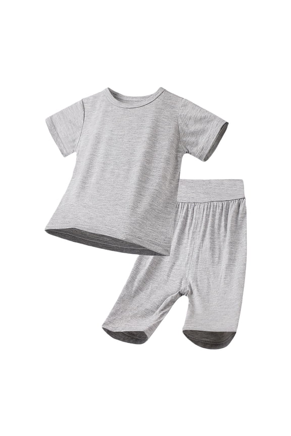 Baby Boys Girls 2pcs Short Sleeve Shirt and Pants Pajamas Sets Toddler Sleepwear Cool Jammies Kids Basic Sleepwear for Daily Baby Set Boy Boys Sweatshirt Set 3 Boy Clothes Bodysuit Pant Set 4t Sweats