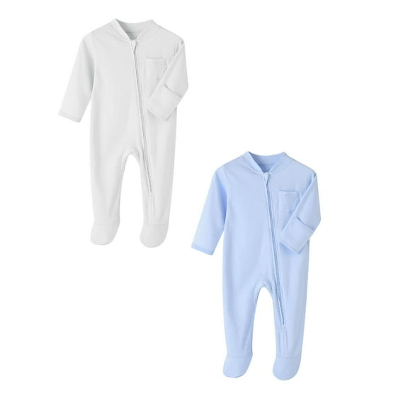 Baby Boys Girls Bodysuit Romper Pajamas Jumpsuit Cotton Long Sleeves Sleeper Preemie Clothes Girl 2PCS