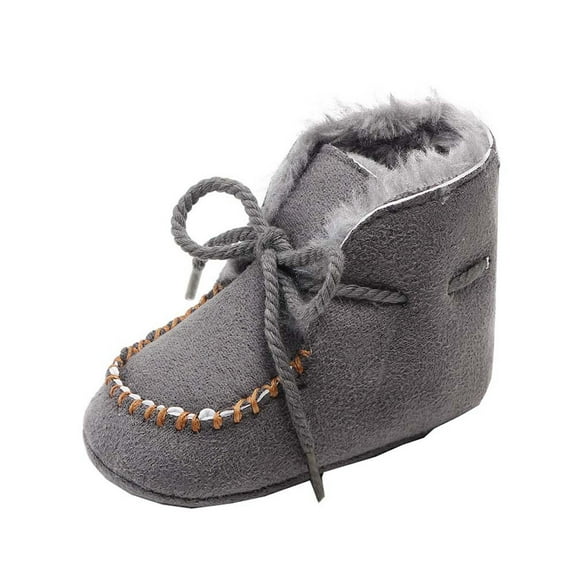 Baby Boys Girls Booties Fleece Anti-Slip Soft Sole Boots Toddler Walker Warm Shoes