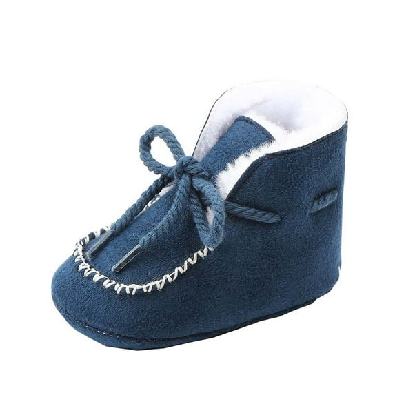 Baby Boys Girls Booties Fleece Anti-Slip Soft Sole Boots Toddler Walker Warm Shoes