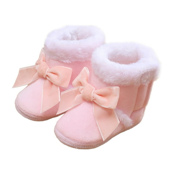 Baby Boys Girls Booties with Grippers Soft Lining Non- Rubber Sole Toddler Walker Crib Shoes Baby Winter Shoes for Boy Girl Size 2-3