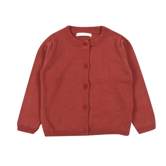 Baby Boys Girls Button-Down Cardigan Toddler Knit Sweater 1-5y Kid Wine 4