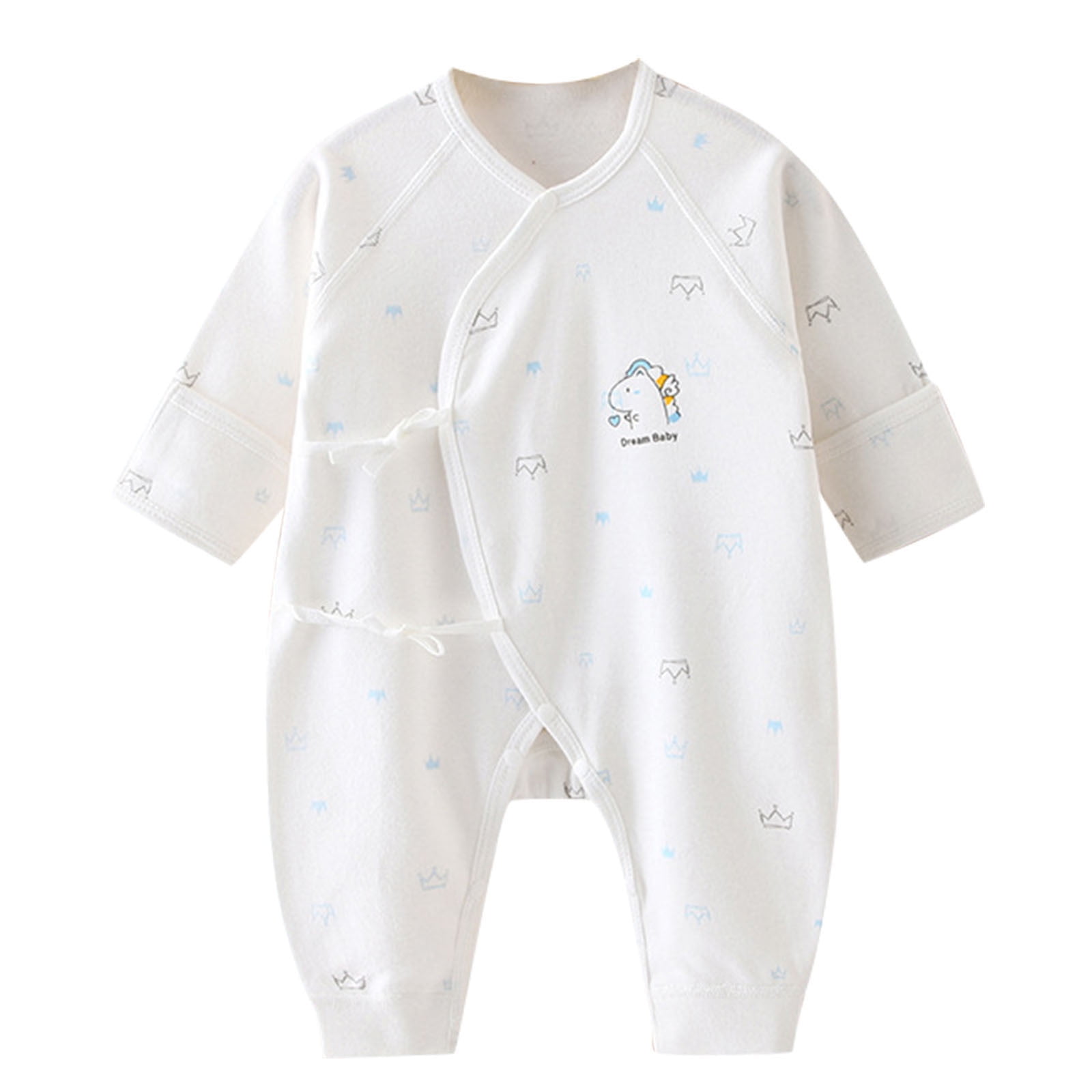 Baby Boys Girls Cartoon Animals Cotton Romper Long Sleeve Plaid Cute