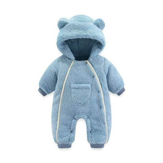 Baby Boys Girls Cartoon Bear Hooded Romper Jumpsuit Coat Winter Coat Toddler With Pocket 6month-9month Baby Girl Clothes Girl Dresses Size 6 Fashion Baby Boy Clothes Preemie