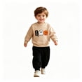 thumbnail image 1 of Baby Boys Girls Clothes Halloween Outfit Pumpkin Face **Print** Fuzzy Sweatshirt And Pants 2 Piece Set,0-6M, 1 of 5
