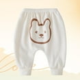 thumbnail image 1 of Baby Boys Girls Cotton Pants Cute Sweatpants For Boys Girls Cute Soft Comfortable Home Casual Pj Bottoms Beige 0-3 Months, 1 of 3