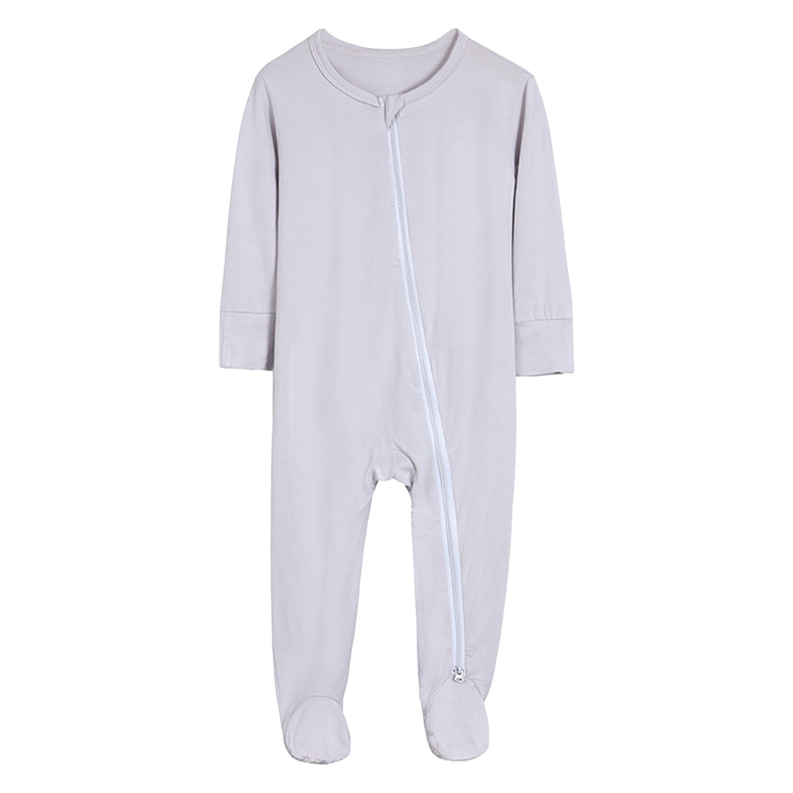 Baby Boys Girls Cotton Rompers Footed Pajamas Zipper Long Sleeve ...