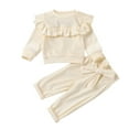 thumbnail image 1 of Baby Boys Girls Cotton Solid Autumn Long Sleeve Pants Pullover Sweatshirt Set Clothes Size 6-12 Months, 1 of 5