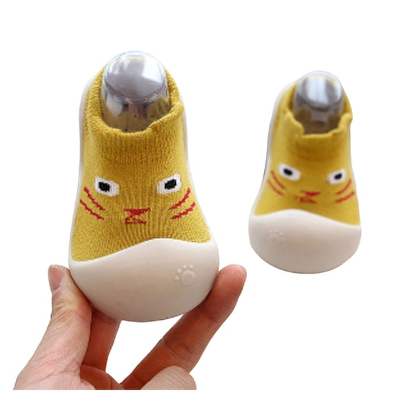 Baby Boys Girls Cute Cartoon Knit Sock Boots Kids Lightweight Non Slip Walking Booties Warm Indoor Slippers