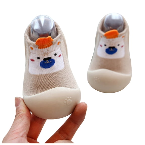 Baby Boys Girls Cute Cartoon Knit Sock Boots Kids Lightweight Non Slip Walking Booties Warm Indoor Slippers