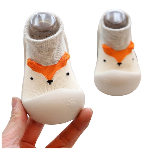 Baby Boys Girls Cute Cartoon Knit Sock Boots Kids Lightweight Non Slip Walking Booties Warm Indoor Slippers