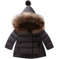 thumbnail image 1 of Baby Boys Girls Down Jacket Toddler Winter Warm Puffer Down Coat Cotton Hooded Fur Snowsuit, 1 of 4
