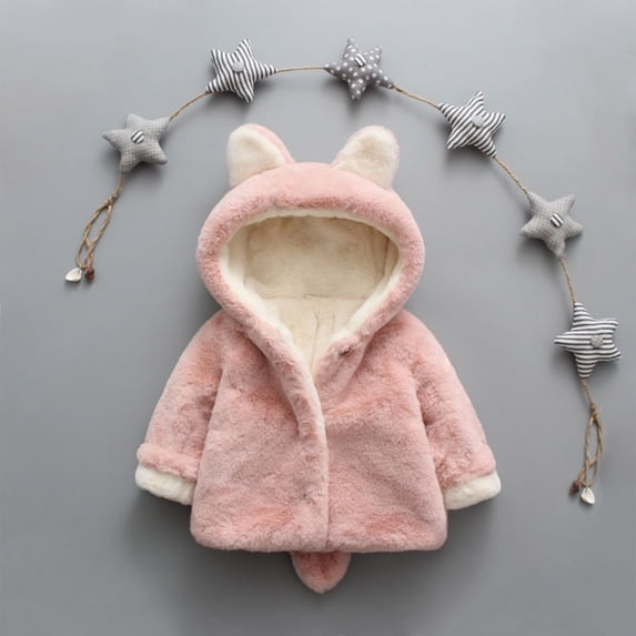 Baby Boys Girls Fleece Jacket for Kids Fall Winter Coat Botton Girls Sweatshirt Warm Clothes 0-4 Years Pink 4-5 Years