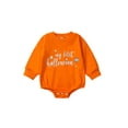 thumbnail image 1 of Baby Boys Girls Halloween Outfits Letter Pumpkin Oversized Bubble Romper Newborn Long Sleeve Sweater Fall Clothes, 1 of 8