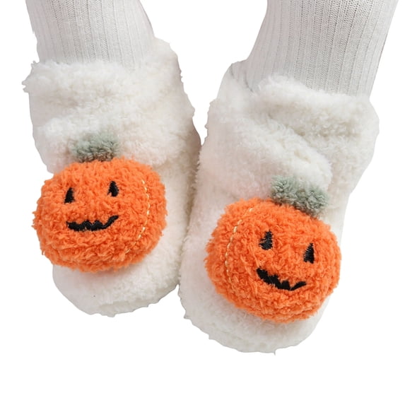 Baby Boys Girls Halloween Slippers Plush Ankle Booties Winter Warm Socks Shoes Kids Crib Footwear Prewalkers