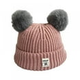 thumbnail image 1 of Baby Boys Girls Hat Winter Knitted Hat Double Pom Beanie Bobble Hat,Warm Ski Beanie Hat,for 0-36 Months Baby, 1 of 6