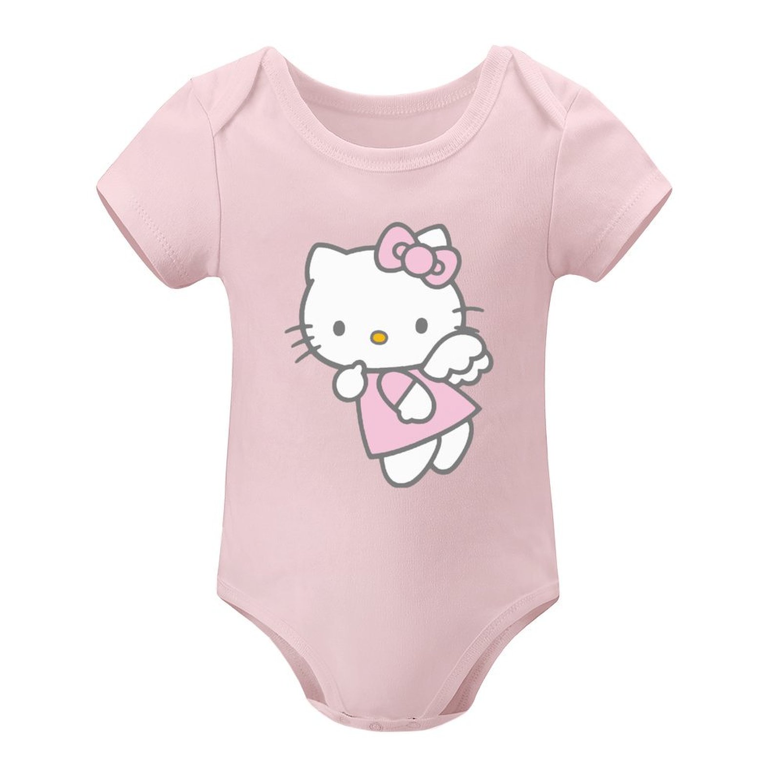 Baby Boys Girls Hello Kitty Light Pink Short Sleeves Newborn Onesie