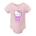 Baby Boys Girls Hello Kitty Light Pink Short Sleeves Onesie Bodysuits