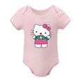 Baby Boys Girls Hello Kitty Light Pink Short Sleeves Onesie Bodysuits