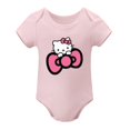 Baby Boys Girls Hello Kitty Light Pink Short Sleeves Onesie Bodysuits