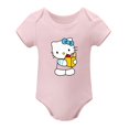 Baby Boys Girls Hello Kitty Light Pink Short Sleeves Onesie Bodysuits