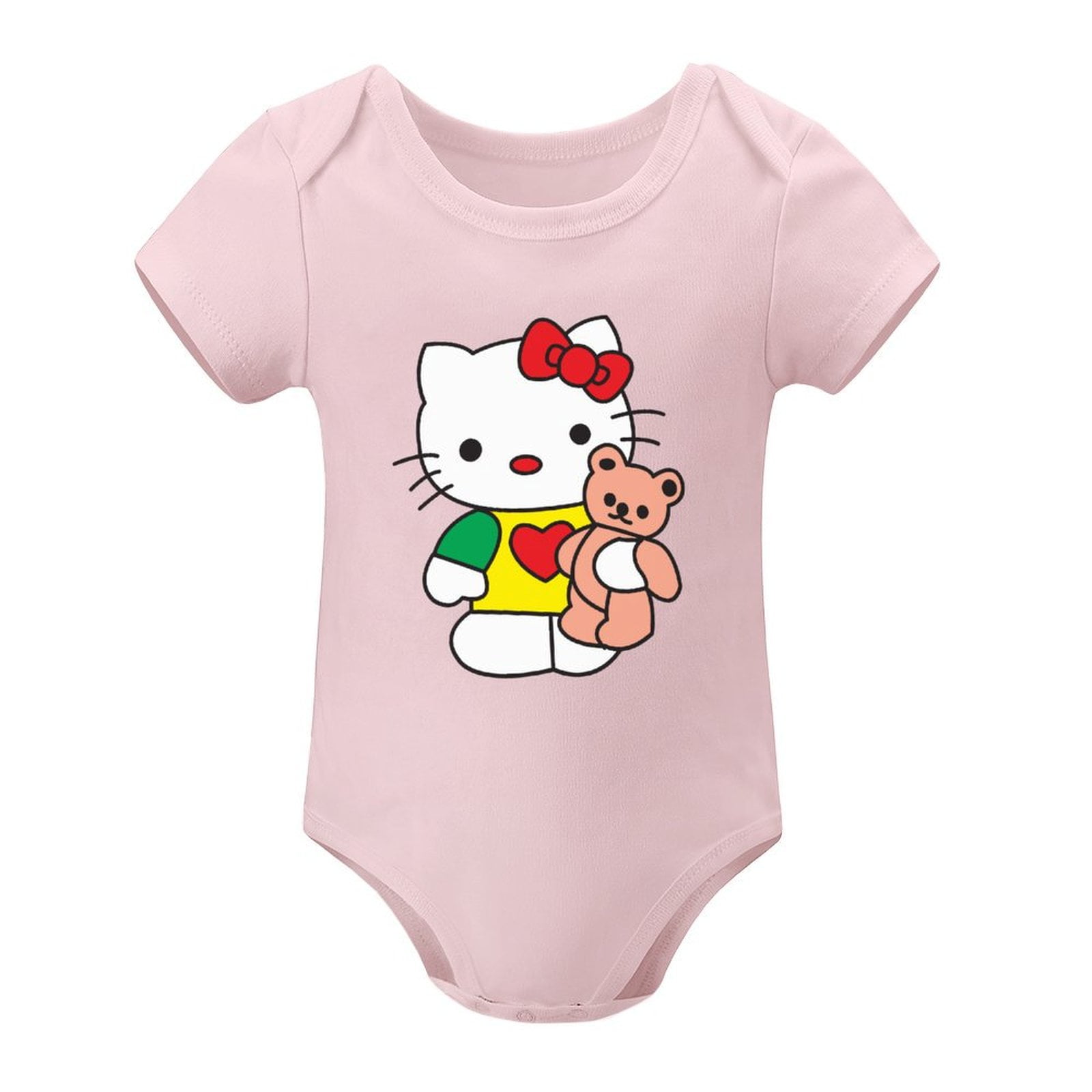 Baby Boys&Girls Hello Kitty Light Pink Short Sleeves Onesie Newborn