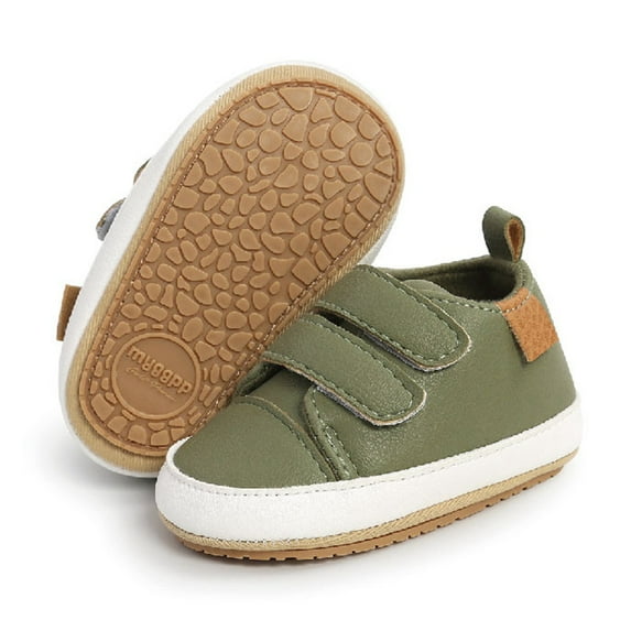 Baby Boys Girls High Top Ankle PU Leather Sneakers Soft Rubber Sole Infant Anti-Slip Toddler Wedding Dress Shoes