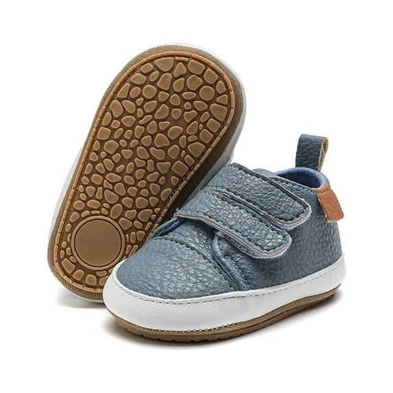 Baby Boys Girls High Top Ankle PU Leather Sneakers Soft Rubber Sole Infant Moccasins Newborn Oxford Loafers Anti-Slip Toddler Wedding Uniform Dress Shoes for 0-18 Months