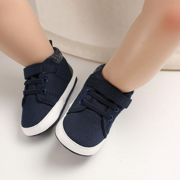 Baby Boys Girls High Top Canvas Denim Shoes Toddler Sneakers Anti-Slip Infant Newborn Autumn First Walkers 0-18 Months