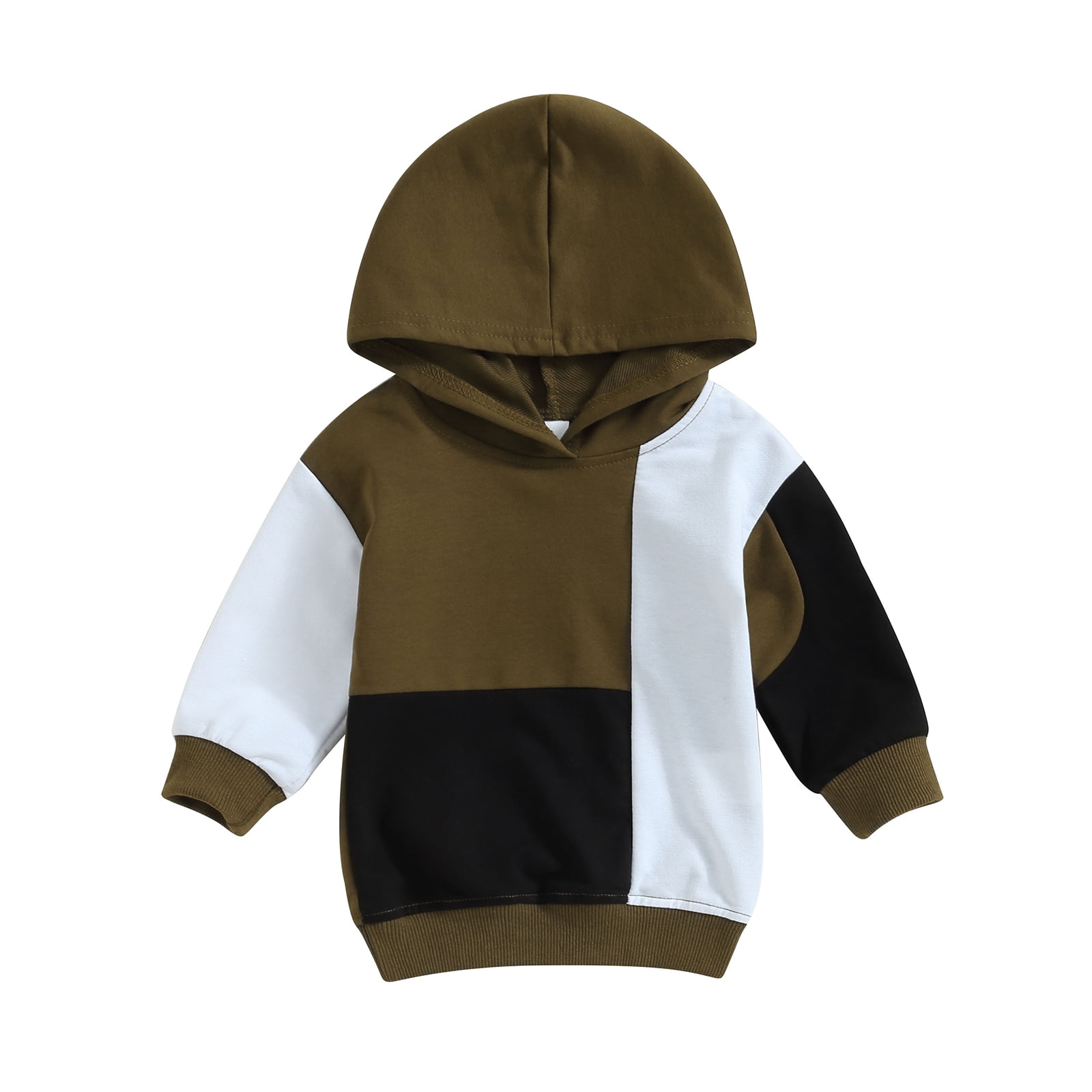 Baby Boys Girls Hoodie Casual Contrast Color Long Sleeve Pullovers