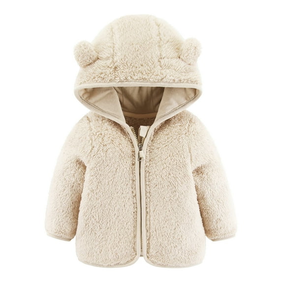 Baby Boys Girls Hoodie Jacket Coat Cute Bear Ear Long Sleeve Jacket Cute Warm Coat Baby Winter Outwear Outfits 0-6 Months