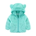 thumbnail image 1 of Baby Boys Girls Hoodie Jacket Coat Cute Bear Ear Zip-up Hoodies Clothes Thick Warm Coat Baby Winter Outwear Outfits 0-12 Months, 1 of 3