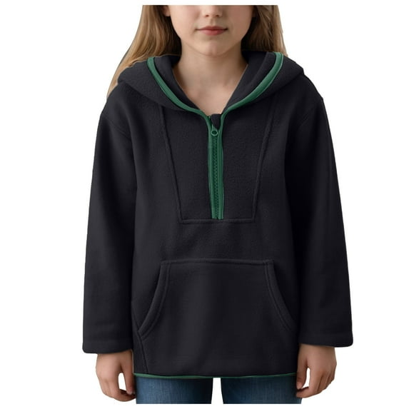 Baby Boys&Girls Hoodies Sweatshirts Half Zip Up Sweater Polar Fleece Jacket,3-17 Years