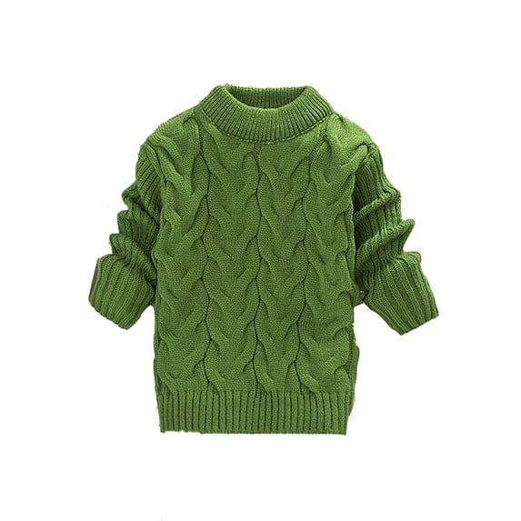 Baby Boys Girls Knit Sweaters High Collar Long Sleeve Solid Color Pullover Top Cute Tops Warm Winter Outfits for Boys Girls 6-12 Months