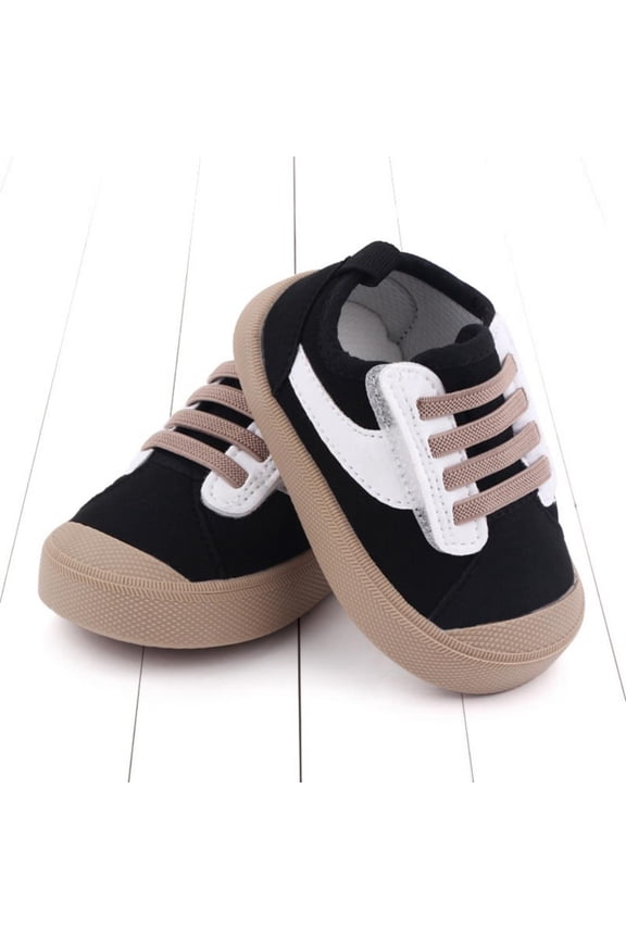Baby Boys Girls Lace Up Leather Sneakers Soft Rubber Sole Infant Moccasins Newborn Oxford Loafers Anti-Slip Toddler Wedding Uniform Dress Shoes 1-3.5Years